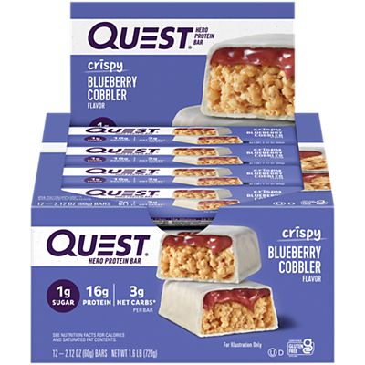 Quest Hero Protein Bar - Crispy Blueberry Cobbler (12 Bars)