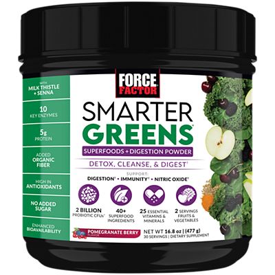 Smarter Greens Superfoods + Digestion Powder – Detox, Cleanse, & Digest – Pomegranate Berry (30 Servings)
