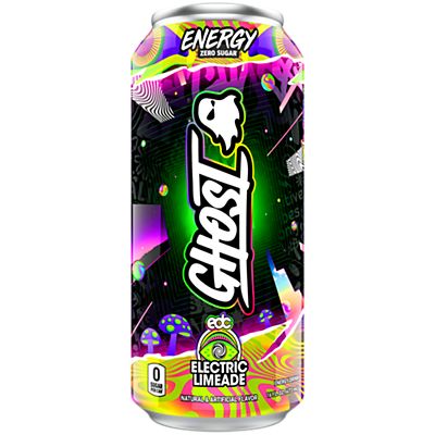 GHOST Energy Drink- Zero Sugar - Electric Limeade (12 Drinks, 16 Fl Oz. Each)