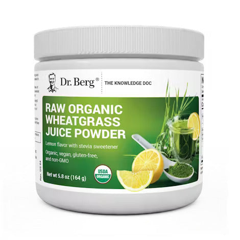 Raw Organic Wheatgrass Juice Powder Lemon Flavor