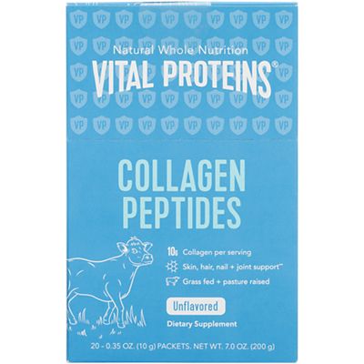 Collagen Peptides Powder - Hair, Skin, Nails & Joint Support - Unflavored (20 Packets, 0.35 oz. each)