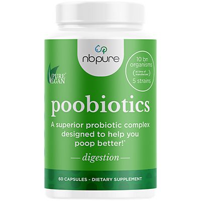 Poobiotics Probiotic Complex for Digestion - 10 Billion CFUs (60 Capsules)