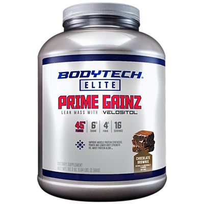 Prime Gainz Lean Mass Protein Powder with Velositol - Chocolate Brownie (5.64 Lbs. / 16 Servings)