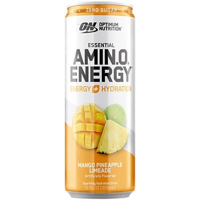 ESSENTIAL AMIN.O. ENERGY + ELECTROLYTES – Sparkling Hydration Drink – Mango Pineapple Limeade (12-Pack)